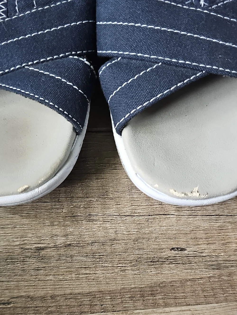 Ryka Navy and Teal Cross-Strap Slide Sandals Size 8